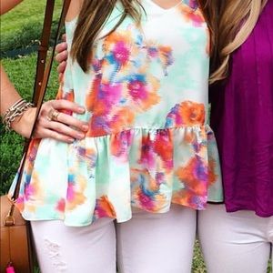 Watercolor flowy top